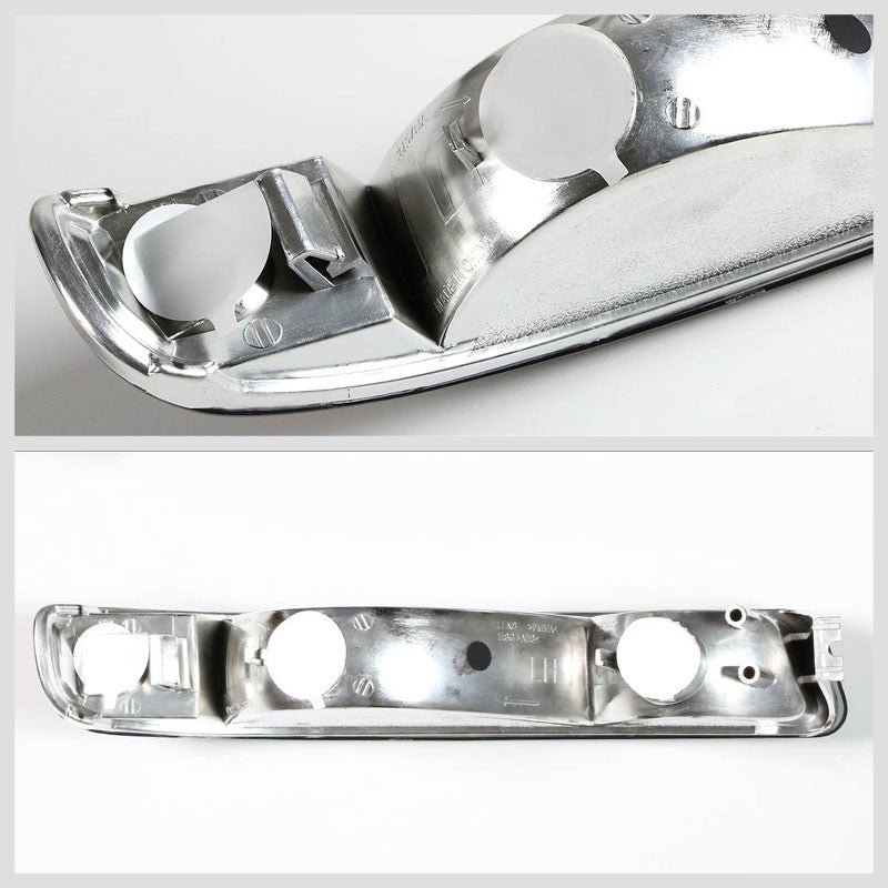 Turn Signal Bumper Light Chrome/Smoke Lens/Clear Corner For 99-06 Sierra/Yukon-Lighting-BuildFastCar-BFC-BUMLI-GMCSIE99-SMCL