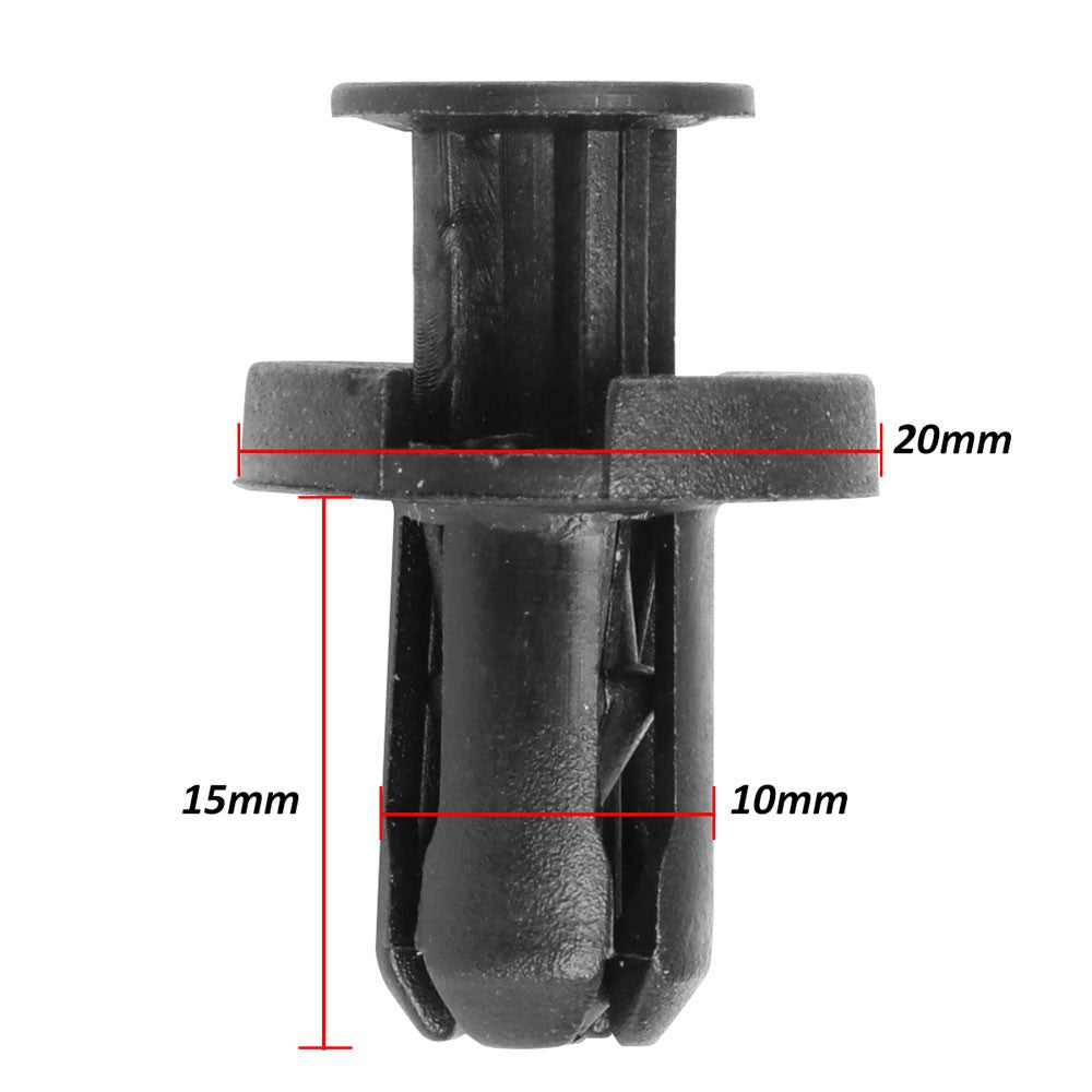 50PCS Universal Nylon [Push Pin] Auto Body/Bumper Fastener Rivet Retainer Clip BFC-RIVET01-BK