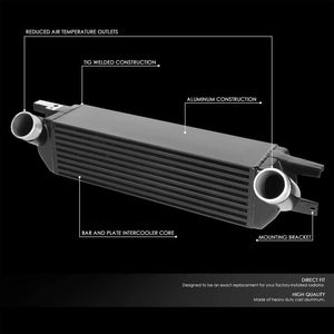 Black Front Mount Bar&Plate Intercooler 21X5.75 For 15-19 Mustang 2.3L Ecoboost-Cooling Systems-BuildFastCar