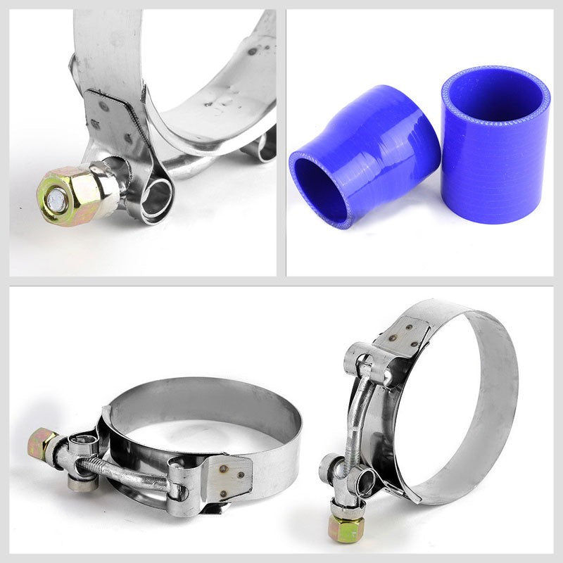 Black Intercooler+Silver SQV BOV Pipe Kit For 88-00 Honda Civic 1.5L/1.6L SOHC-Performance-BuildFastCar