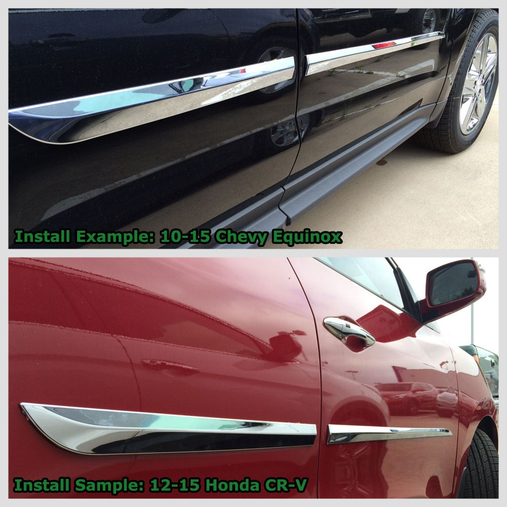 Silver Chrome Stick-on Body Side Molding Door Trim Body Protect 10-17 Equinox