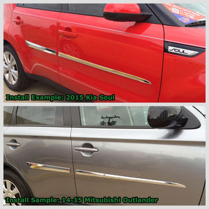 Silver Chrome Stickon Body Side Molding Door Trim Body Protect 11-20 Honda CRV