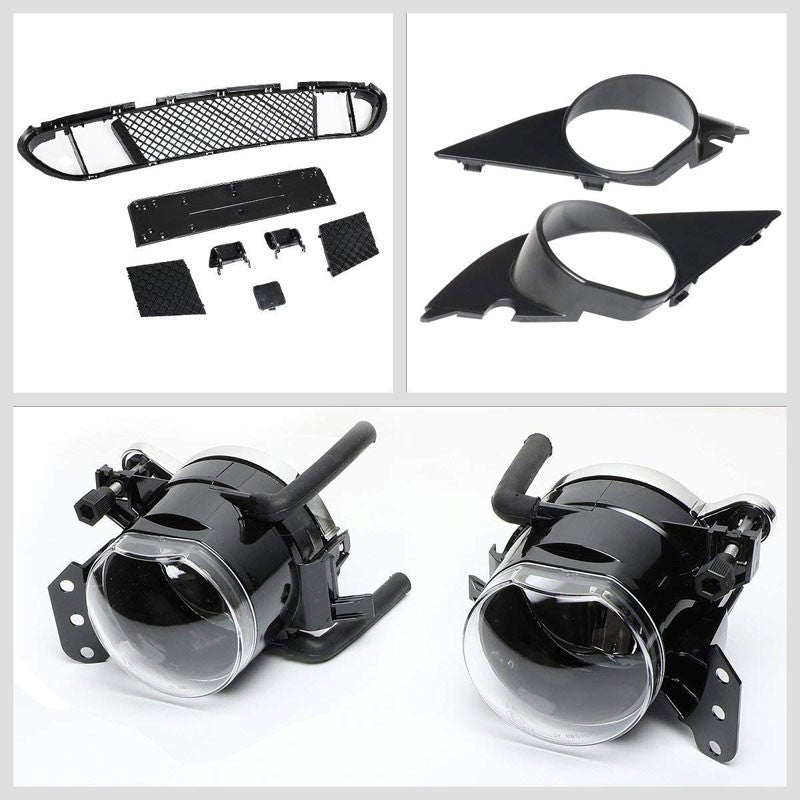M-Tech Style Front Bumper+Lower Grille+Fog Light For 04-07 BMW 5-Series 4Dr-Exterior-BuildFastCar
