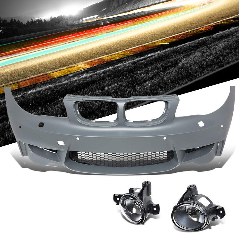 1M Style (W/PDC) Front Bumper+Lower Grille+Fog Light For 08-13 BMW E82 1-Series-Exterior-BuildFastCar