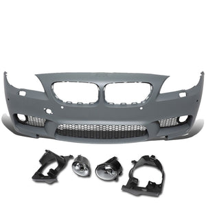 M5 Style (W/PDC) Front Bumper+Lower Grille+Fog Light For 11-16 BMW 5-Series-Exterior-BuildFastCar