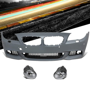 M-Tech Style (W/PDC) Front Bumper+Lower Grille+Fog Light For 11-16 BMW 5-Series-Exterior-BuildFastCar
