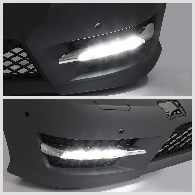 AMG Style (W/PDC) Front Bumper+Lower Grille+Fog Light For Benz 12-14 C-Class 4DR-Exterior-BuildFastCar