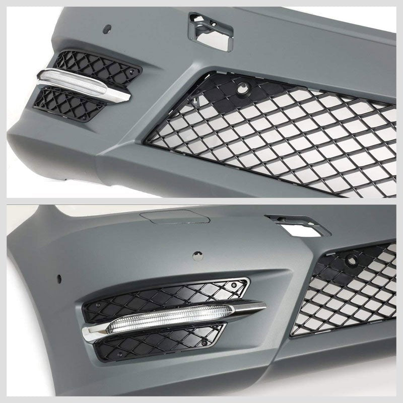 AMG Style (W/PDC) Front Bumper+Lower Grille+Fog Light For Benz 12-14 C-Class 4DR-Exterior-BuildFastCar
