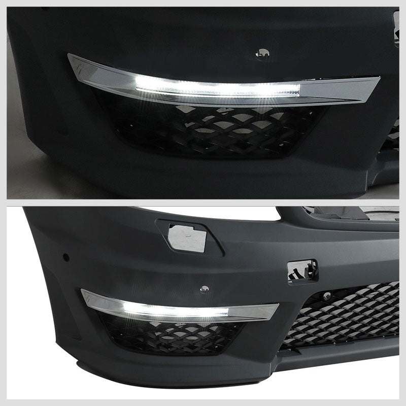 C63 Style (W/PDC) Front Bumper+Lower Grille+Fog Light For Benz 12-14 C-Class 4DR-Exterior-BuildFastCar