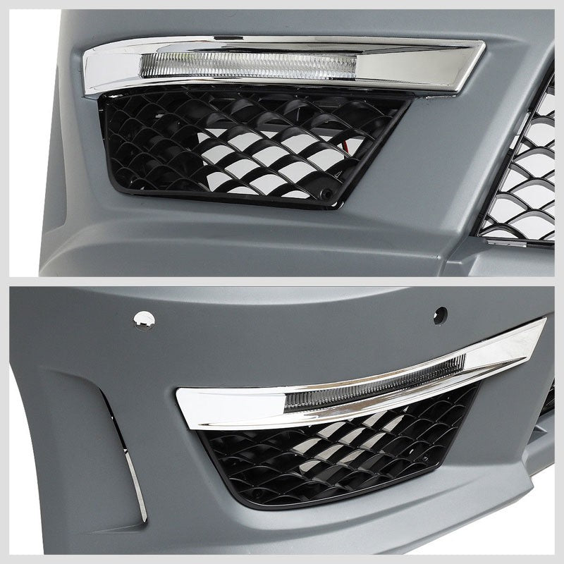 C63 Style (W/PDC) Front Bumper+Lower Grille+Fog Light For Benz 12-14 C-Class 4DR-Exterior-BuildFastCar