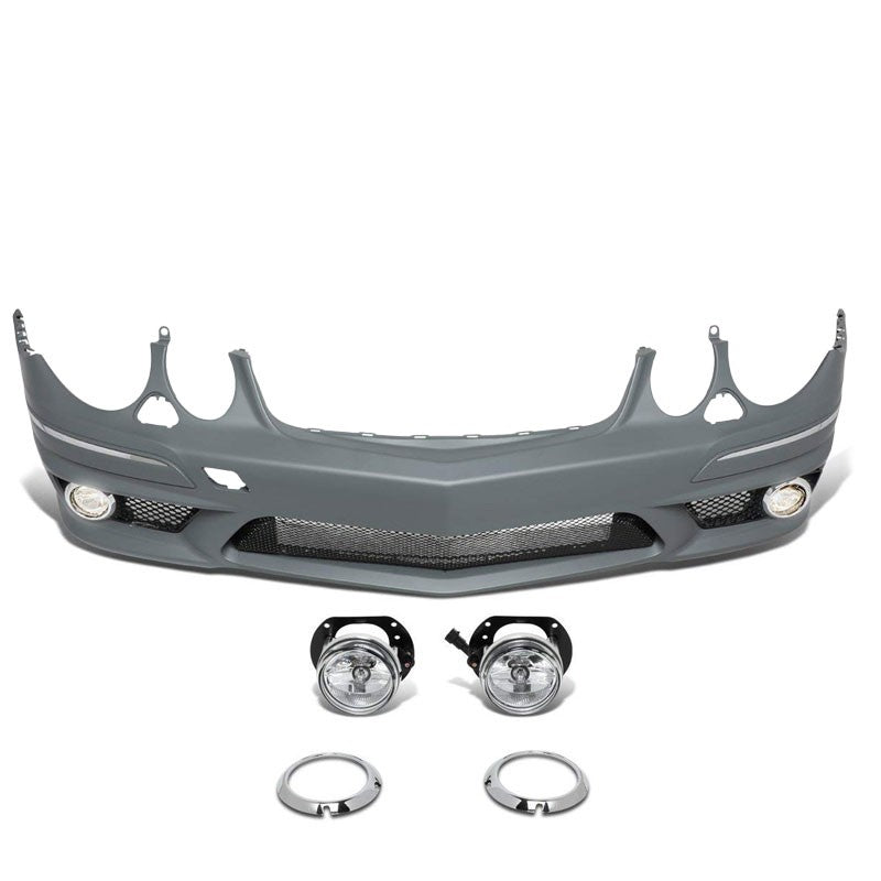 Fit 07-09 Mercedes-Benz E-Class W211 AMG Style Front Bumper W/O PDC W/ Fog  Lamp