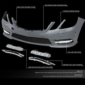 AMG Style (W/PDC) Front Bumper+Lower Grille+Fog Light For 10-13 Benz E-Class-Exterior-BuildFastCar