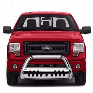 Chrome Bull Bar Push Bumper Grille Guard Skid Plate Kit For Ford 97-04 F150/F250-Exterior-BuildFastCar