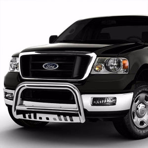 Chrome Bull Bar Bumper Grille Guard Skid Plate For Ford 04-08 F150 Non-Heritage-Exterior-BuildFastCar