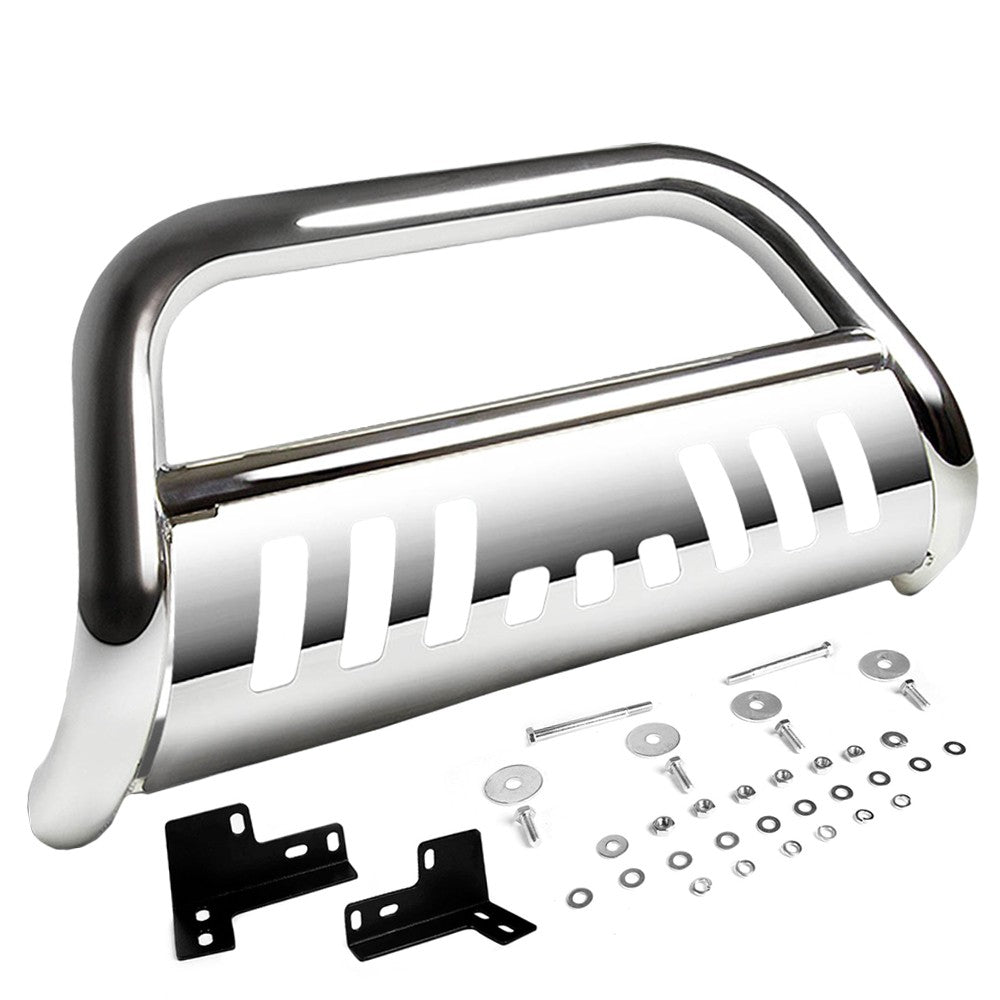 Chrome Bull Bar Push Bumper Grille Guard Skid Plate Kit For Toyota 05-15 Tacoma-Exterior-BuildFastCar