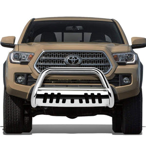 Chrome Bull Bar Bumper Grille Guard Skid Plate For 16-17 Toyota Tacoma Truck-Exterior-BuildFastCar