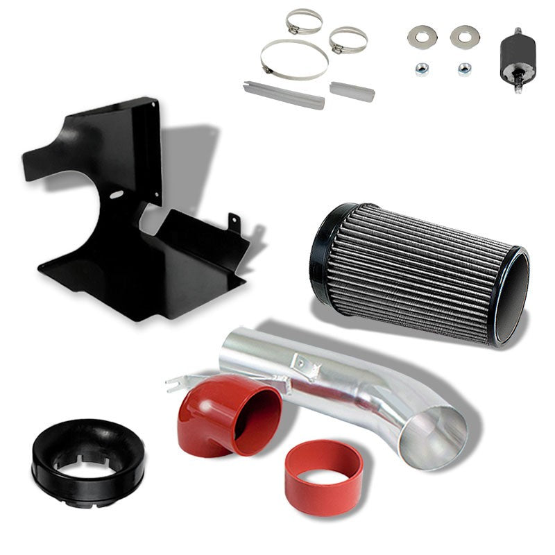 High Flow Cold Air Intake Kit+Heat Shield Silver Filter For Cadillac Escalade-Performance-BuildFastCar