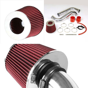 Polish Cold Air Intake+Red Filter For Acura 94-01 Integra GS/RS/LS 1.8L DOHC-Performance-BuildFastCar