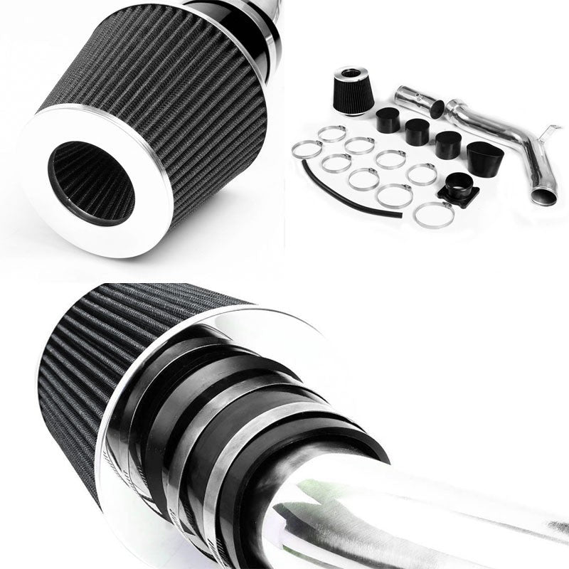 Polish Cold Air Intake+Black Filter For Nissan 02-06 Altima/04-05 Maxima 3.5L V6-Performance-BuildFastCar