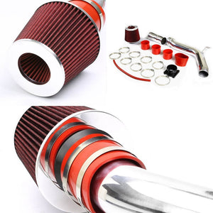 Polish Cold Air Intake+Red Filter For Nissan 02-06 Altima/04-05 Maxima 3.5L V6-Performance-BuildFastCar