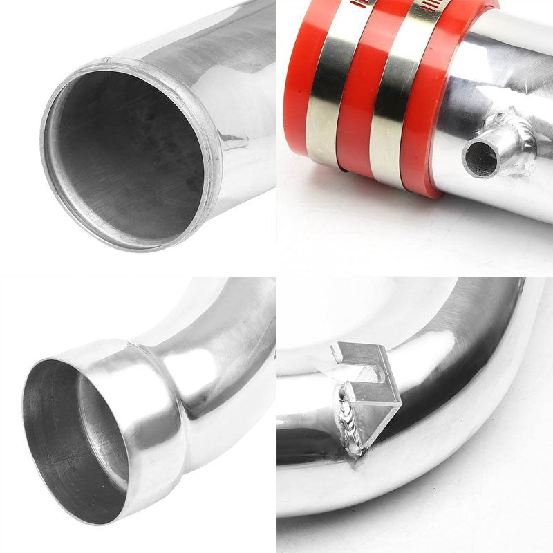 Polish Cold Air Intake+Red Filter For Nissan 02-06 Altima/04-05 Maxima 3.5L V6-Performance-BuildFastCar