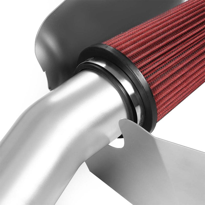 Silver Cold Air Induction Intake+Heat Shield For Jeep 99-04 Grand Cherokee V8-Performance-BuildFastCar