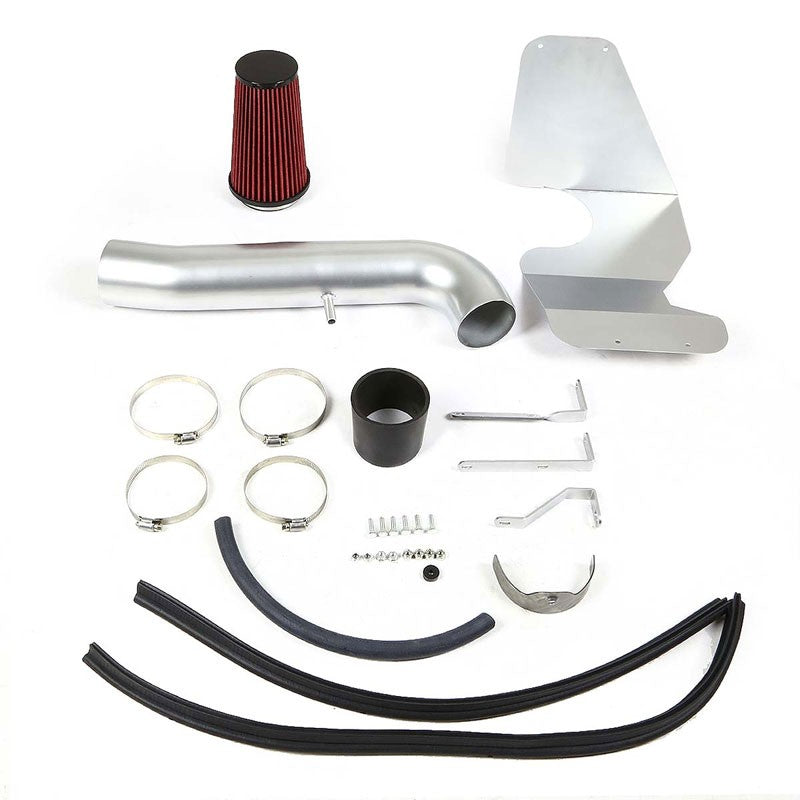 Silver Cold Air Induction Intake+Heat Shield For Jeep 99-04 Grand Cherokee V8-Performance-BuildFastCar