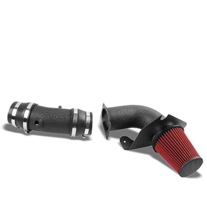 Wrinkle Black Aluminum Cold Air Intake+Heat Shield For Ford 94-95 Mustang 5.0L-Performance-BuildFastCar
