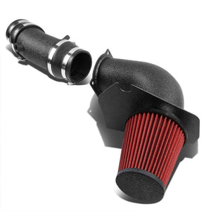 Wrinkle Black Aluminum Cold Air Intake+Heat Shield For Ford 94-95 Mustang 5.0L-Performance-BuildFastCar
