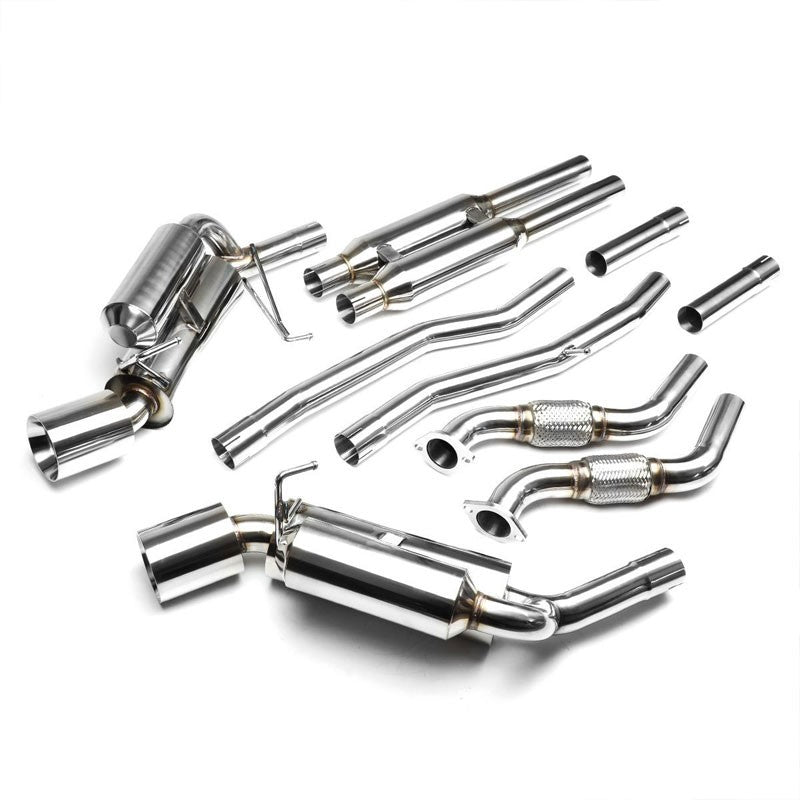 4.5" Dual Slant Roll Muffler Tip Exhaust Catback System TYP-3 For 03-09 350Z V6-Performance-BuildFastCar