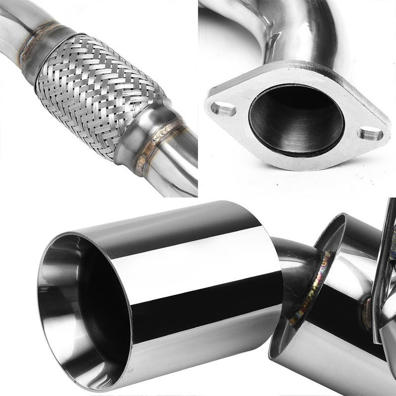 4.5" Dual Slant Roll Muffler Tip Exhaust Catback System TYP-3 For 03-09 350Z V6-Performance-BuildFastCar