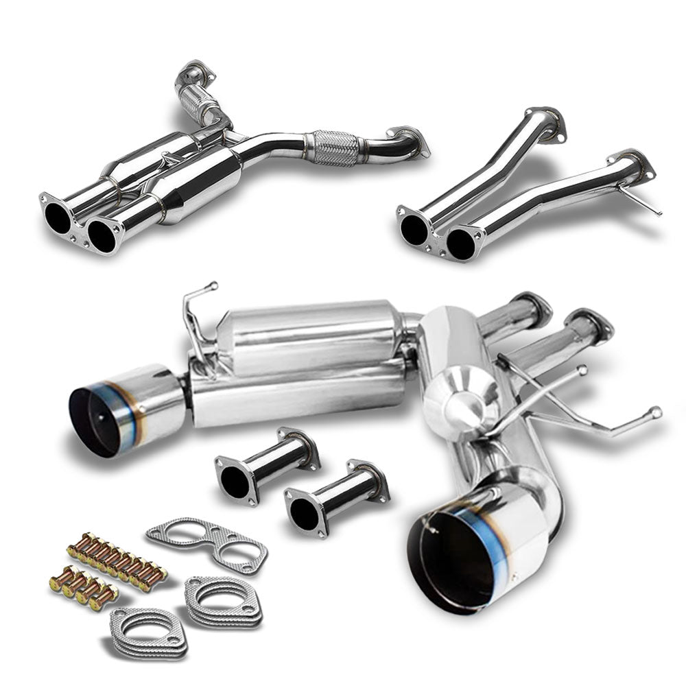 4.5" Muffler Tip Exhaust Axleback System For 03-08 Nissan 350Z Z33 3.5L V6 DOHC-Performance-BuildFastCar