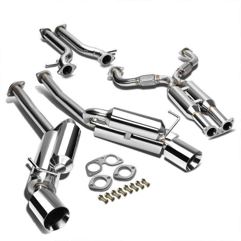 4.5" Dual Roll Slant Muffler Tip Exhaust Catback System TYP-2 For 09-19 370Z Z34-Performance-BuildFastCar