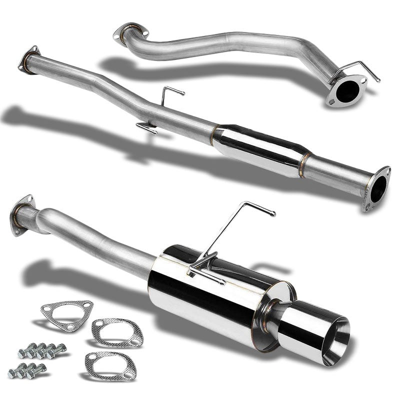 Catback System 4&quot; Round Roll Tip 94-01 Acura Integra GS/LS/RS 1.8L BFC-CATB-AI942RS-NRT