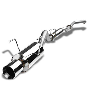 4" Round Roll Muffler Tip Exhaust Catback System For 02-06 Acura RSX Base 2.0L-Performance-BuildFastCar