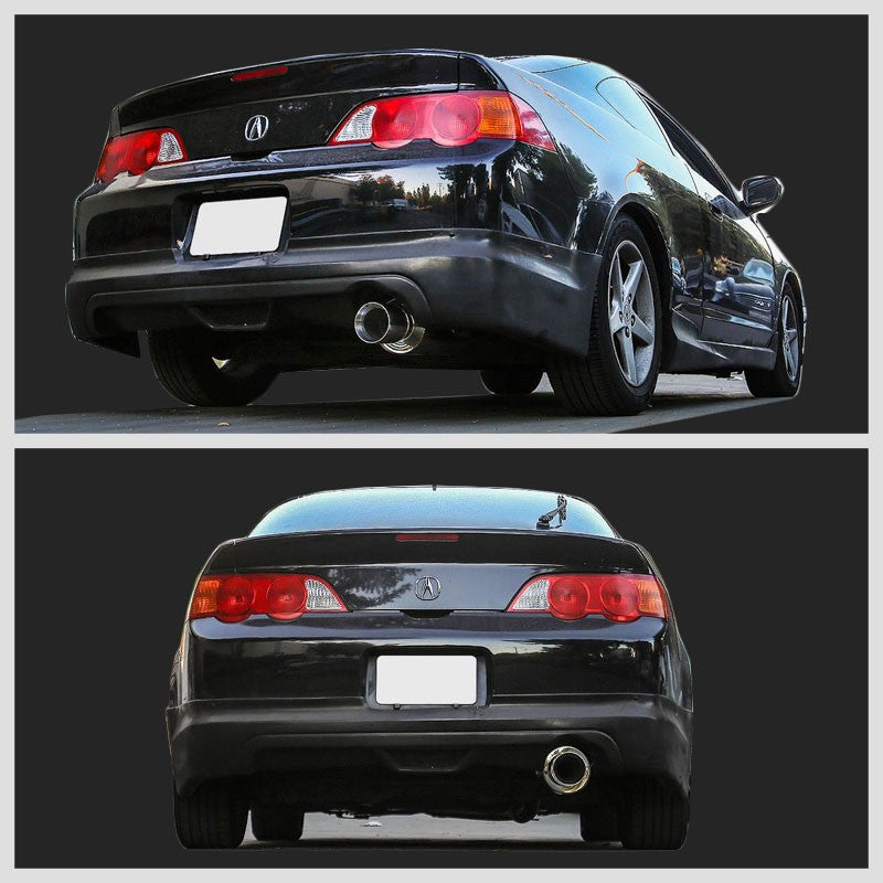 4" Round Roll Muffler Tip Exhaust Catback System For 02-06 Acura RSX Base 2.0L-Performance-BuildFastCar