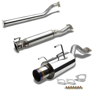 4" Round Burnt Muffler Tip Exhaust Catback System For 02-06 RSX Type-S 2.0L DOHC-Performance-BuildFastCar