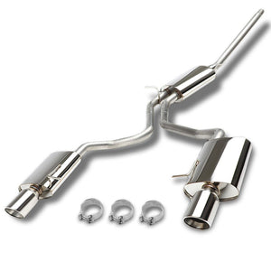 4" Dual Slant Double Wall Muffler Tip Exhaust Catback System For 02-05 A4 DOHC-Performance-BuildFastCar