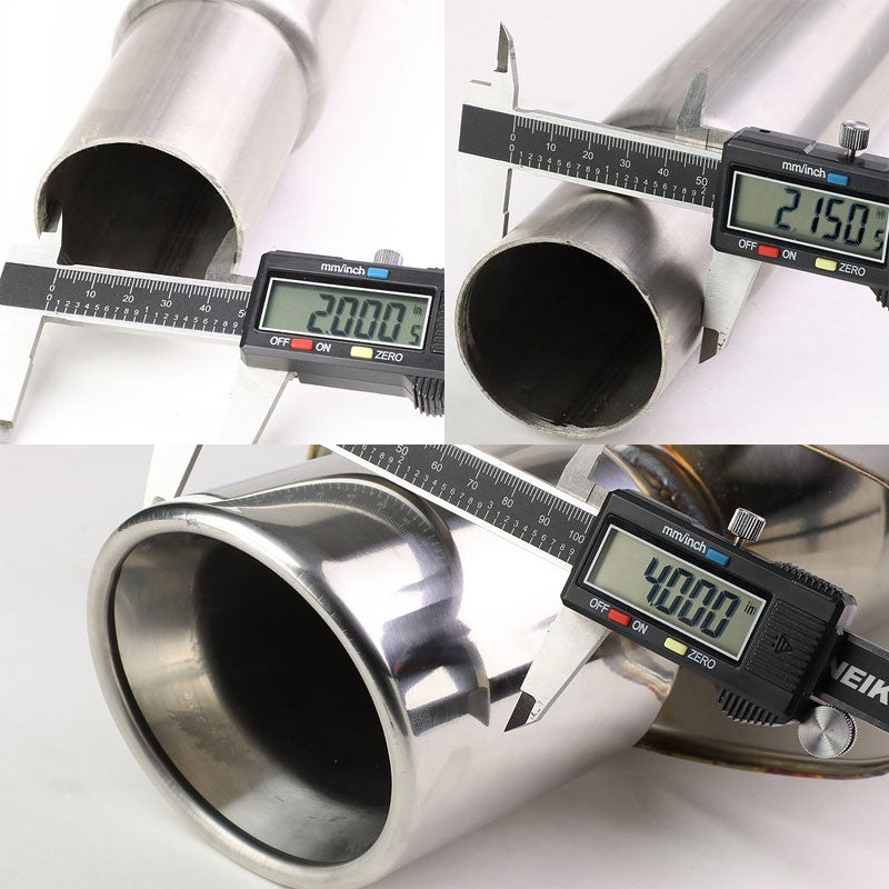 4" Dual Slant Double Wall Muffler Tip Exhaust Catback System For 02-05 A4 DOHC-Performance-BuildFastCar