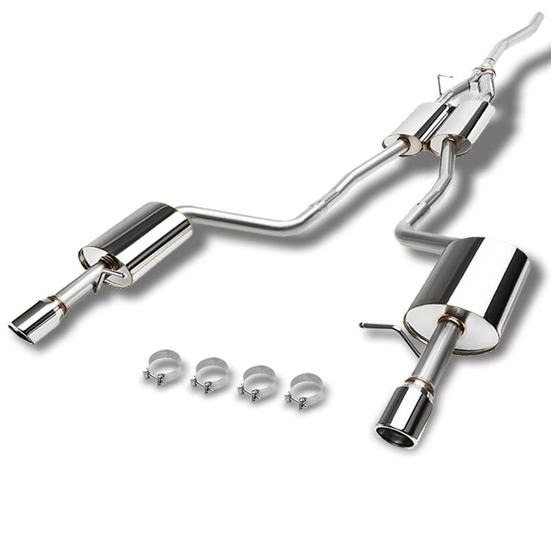 3" Dual Slant Muffler Tip Exhaust Catback System For 02-08 A4 Quattro 1.8L/2.0L-Performance-BuildFastCar
