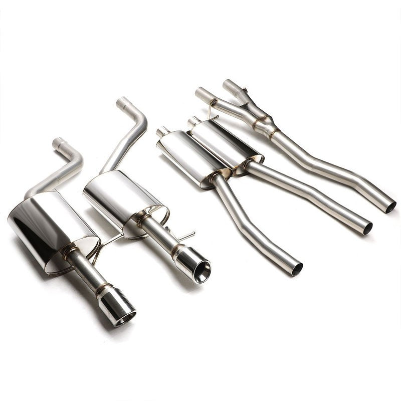 3" Dual Slant Muffler Tip Exhaust Catback System For 02-08 A4 Quattro 1.8L/2.0L-Performance-BuildFastCar