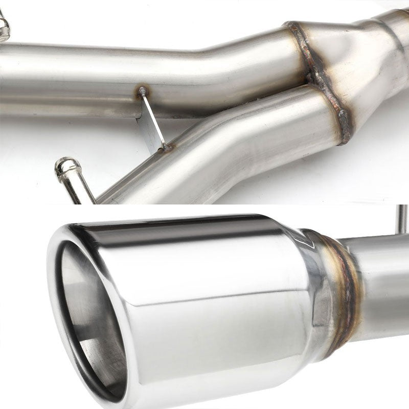 3" Dual Slant Muffler Tip Exhaust Catback System For 02-08 A4 Quattro 1.8L/2.0L-Performance-BuildFastCar
