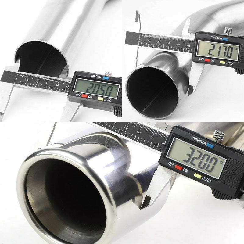 3" Dual Slant Muffler Tip Exhaust Catback System For 02-08 A4 Quattro 1.8L/2.0L-Performance-BuildFastCar