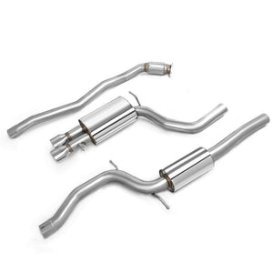 3.5" Dual Slant Roll Muffler Tip Exhaust Catback System For 09-16 A4 Quattro-Performance-BuildFastCar