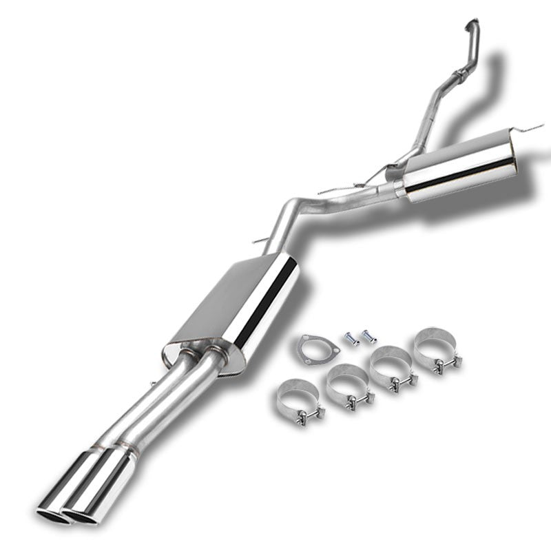 4" Dual Slant Double Wall Muffler Tip Exhaust Catback System For 97-01 A4 1.8L-Performance-BuildFastCar