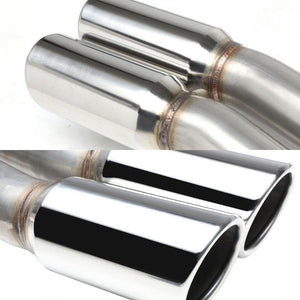 4" Dual Slant Double Wall Muffler Tip Exhaust Catback System For 97-01 A4 1.8L-Performance-BuildFastCar