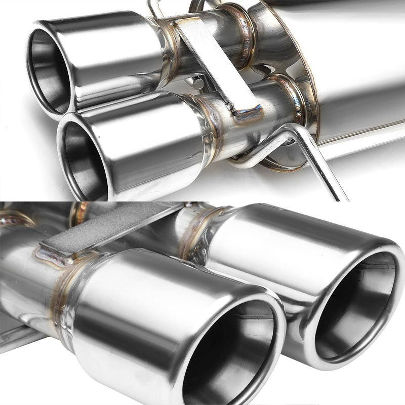 3" Dual Slant Muffler Tip Exhaust Catback System For 97-01 Audi A4 Quatrro 1.8L-Performance-BuildFastCar