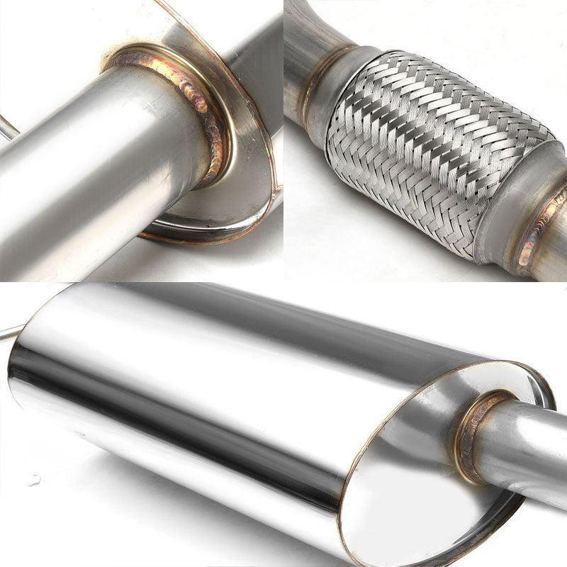 3" Dual Slant Muffler Tip Exhaust Catback System For 97-01 Audi A4 Quatrro 1.8L-Performance-BuildFastCar