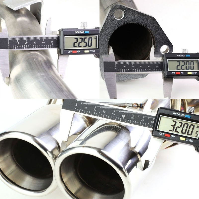 3" Dual Slant Muffler Tip Exhaust Catback System For 97-01 Audi A4 Quatrro 1.8L-Performance-BuildFastCar