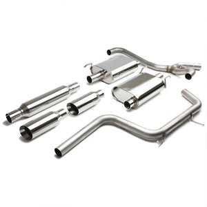 4" Dual Round Slant Muffler Tip Exhaust Catback System For 00-05 Monte Carlo SS-Performance-BuildFastCar